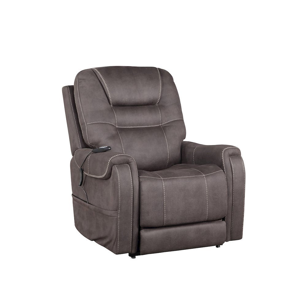 Power Lift Recliner Chair, Adjustable Headrest, 3 Zone Heat, Brown