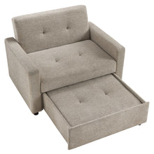 Twin Sleeper Chair, Pop-Up Chaise, High Resiliency Foam, Beige Fabric