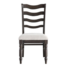 Ladderback Side Chairs, Upholstered Seat, Turned Legs, Set of 2