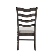 Ladderback Side Chairs, Upholstered Seat, Turned Legs, Set of 2