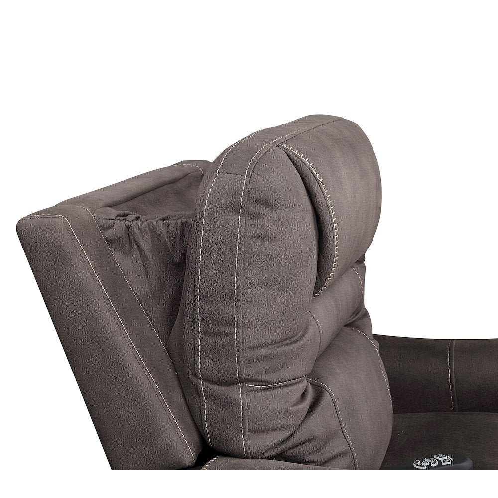 Power Lift Recliner Chair, Adjustable Headrest, 3 Zone Heat, Brown