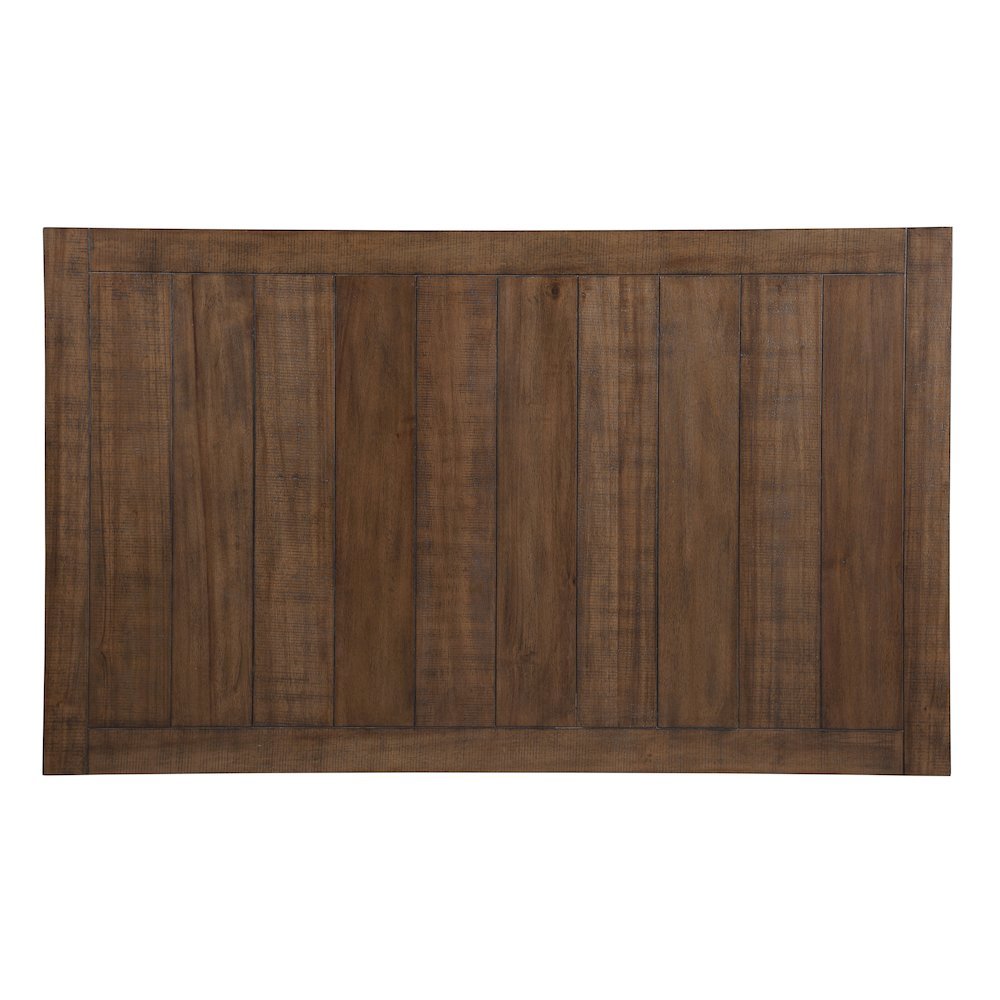 Dining Table, 4 Soft-Close Drawers, Wire-Brushed Finish, Brown