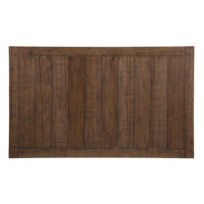 Dining Table, 4 Soft-Close Drawers, Wire-Brushed Finish, Brown