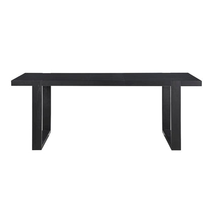 Counter Table, 77"W to 95"W, Floating Top, Double Pedestal, Black