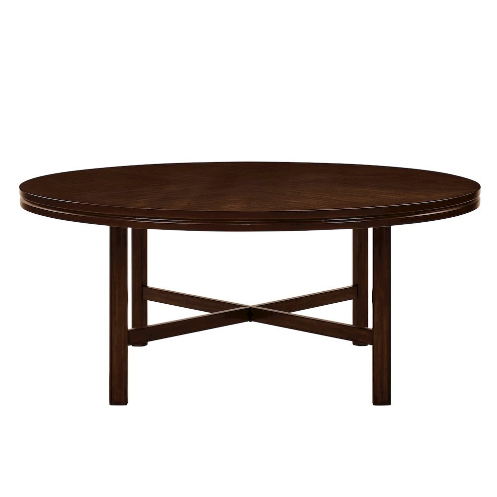 Grand Square Dining Table, Fancy Face Oak Veneer, Unique Double Top, Brown