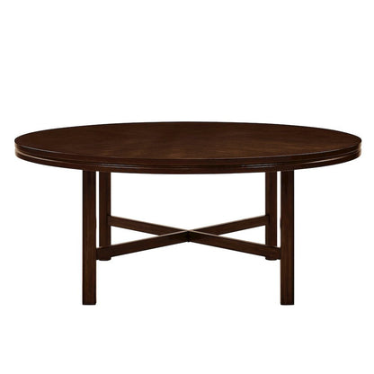 Grand Square Dining Table, Fancy Face Oak Veneer, Unique Double Top, Brown