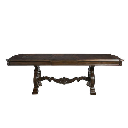Warm Pecan 96" Extendable Dining Table – Large Oak Veneer Table for 8–10 People