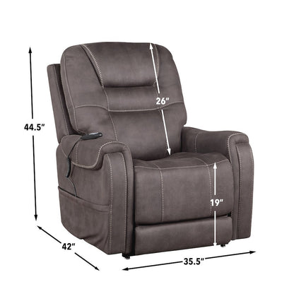 Power Lift Recliner Chair, Adjustable Headrest, 3 Zone Heat, Brown
