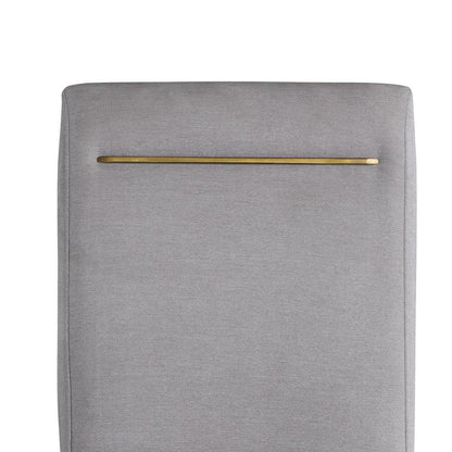 Upholstered Counter Chairs, Grey Performance Fabric, Gold Accent, Set of 2