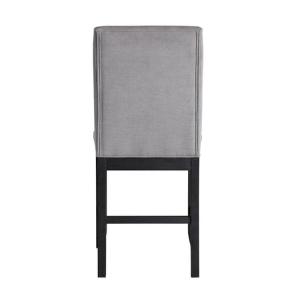 Upholstered Counter Chairs, Grey Performance Fabric, Gold Accent, Set of 2