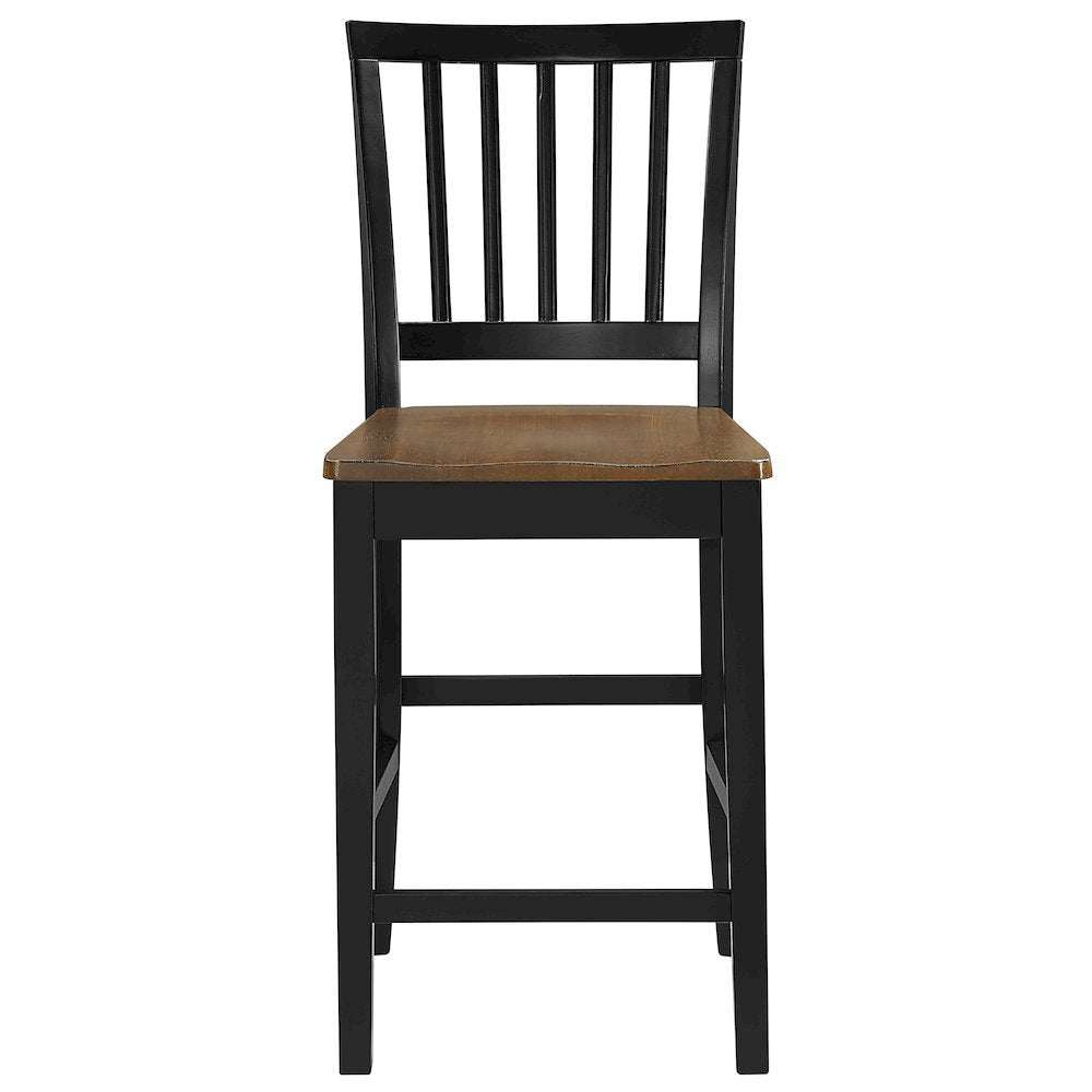 Solid Wood Counter Chairs, Mortise-and-Tenon Joinery, 24 Inch Seat, Set of 2