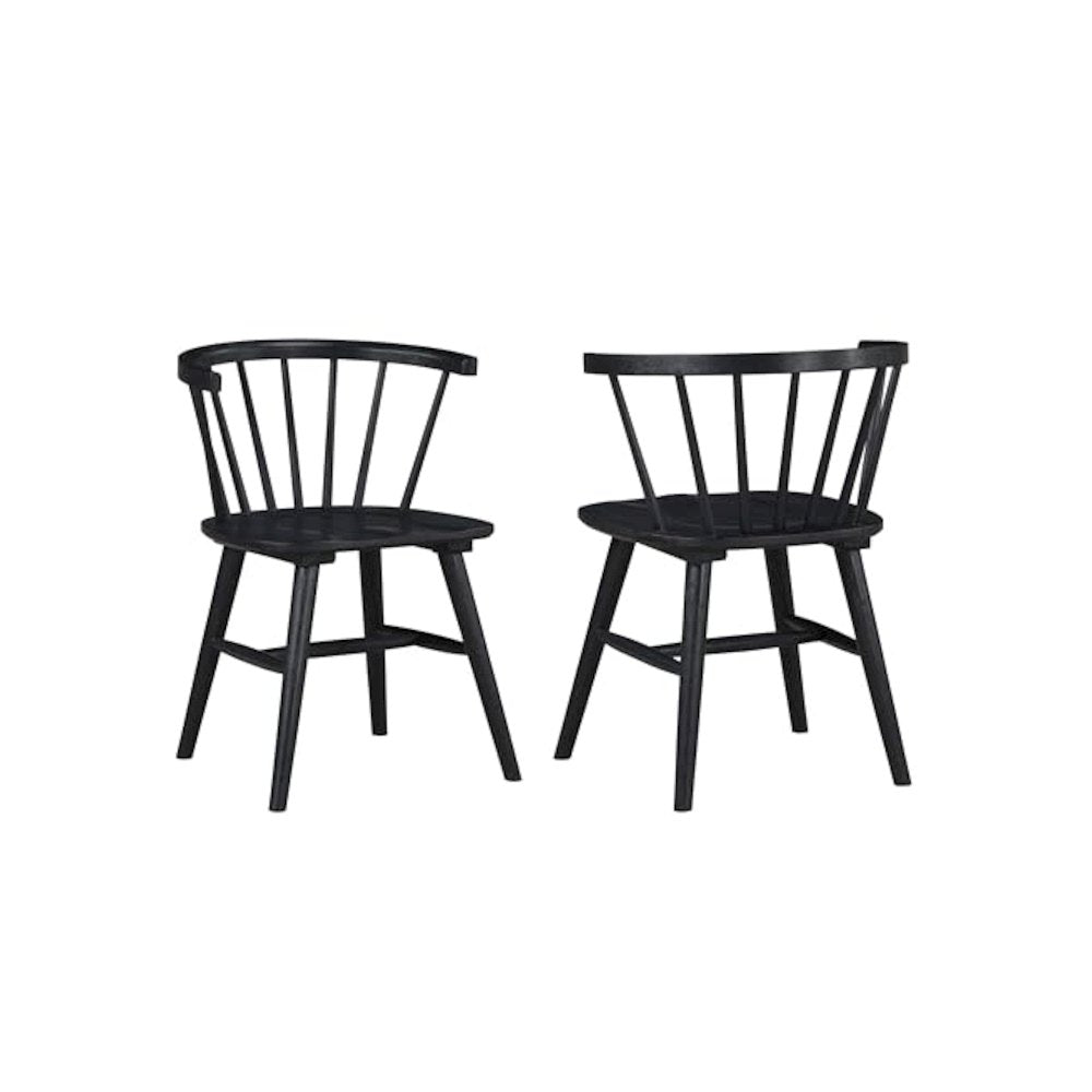 Willow Solid Wood Dining Chair, Black