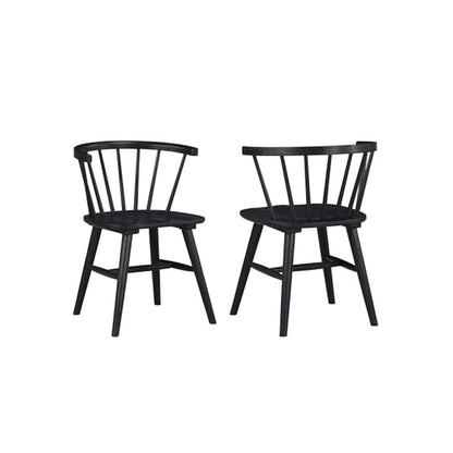 Willow Solid Wood Dining Chair, Black
