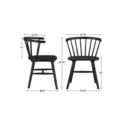 Willow Solid Wood Dining Chair, Black
