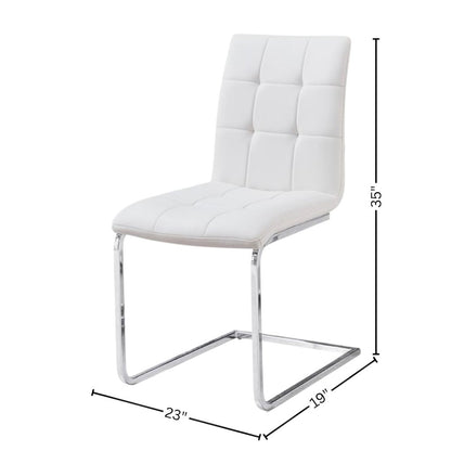 White 5 Piece Glass Top Dining Table Set with 4 Upholstered Chairs for Dining