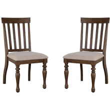 Brown Dining Chair Set of 2 - Farmhouse Dining Chairs with Gray Upholstery