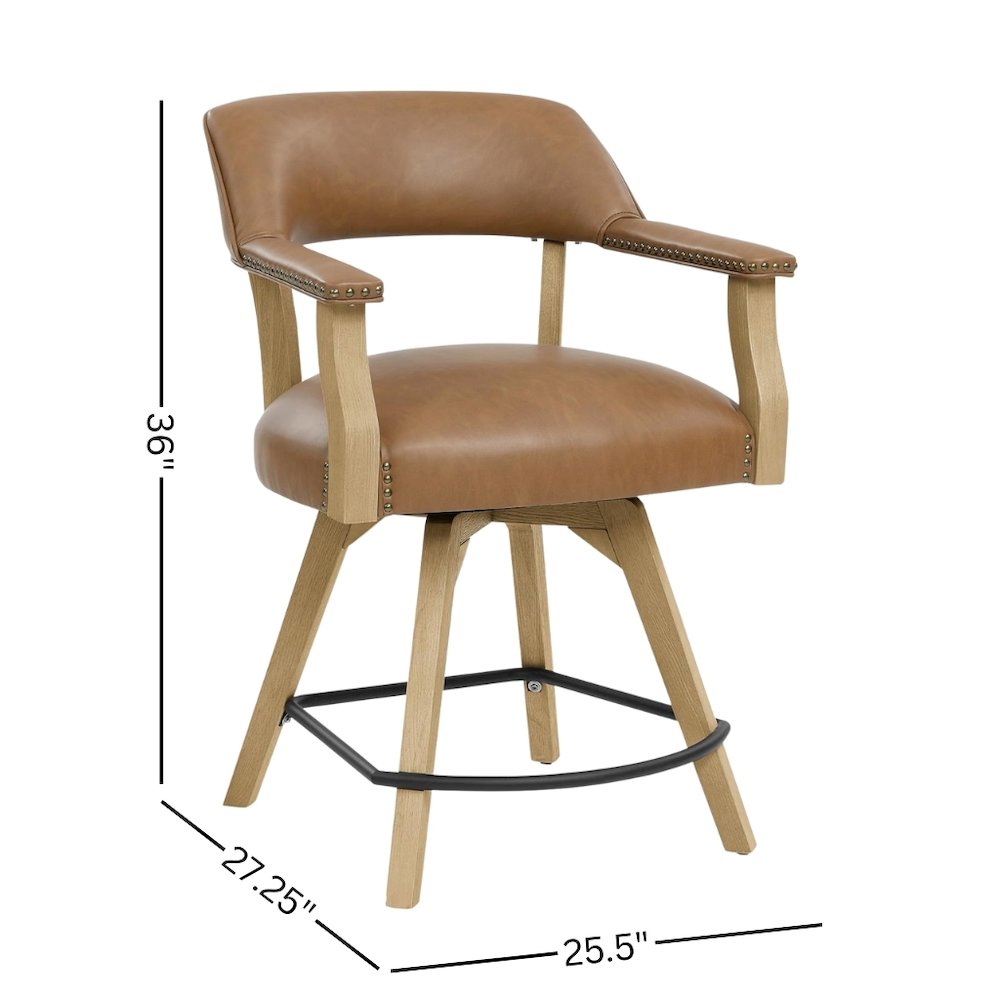 Swivel Counter Armchair with Backs and with Arm Rest Design