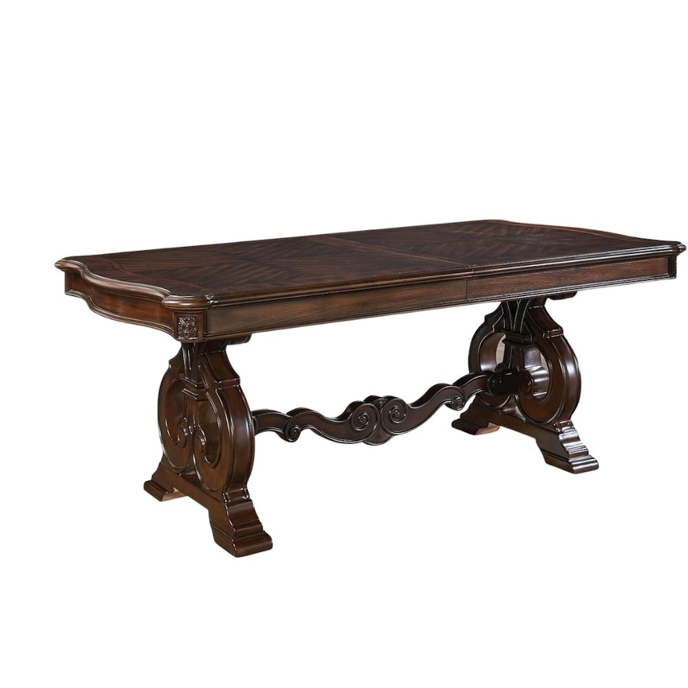 Warm Pecan 96" Extendable Dining Table – Large Oak Veneer Table for 8–10 People