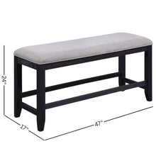 Rubbed Charcoal Finished Counter Height Dining Table for 6 with Chairs and Bench