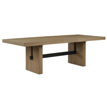 Extendable Dining Table Set for 6 with Upholstered Parsons Chairs