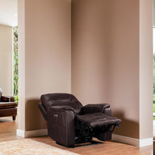 Saddle Brown Power Recliner with Plush Foam, Steel Frame, and PU Fabric