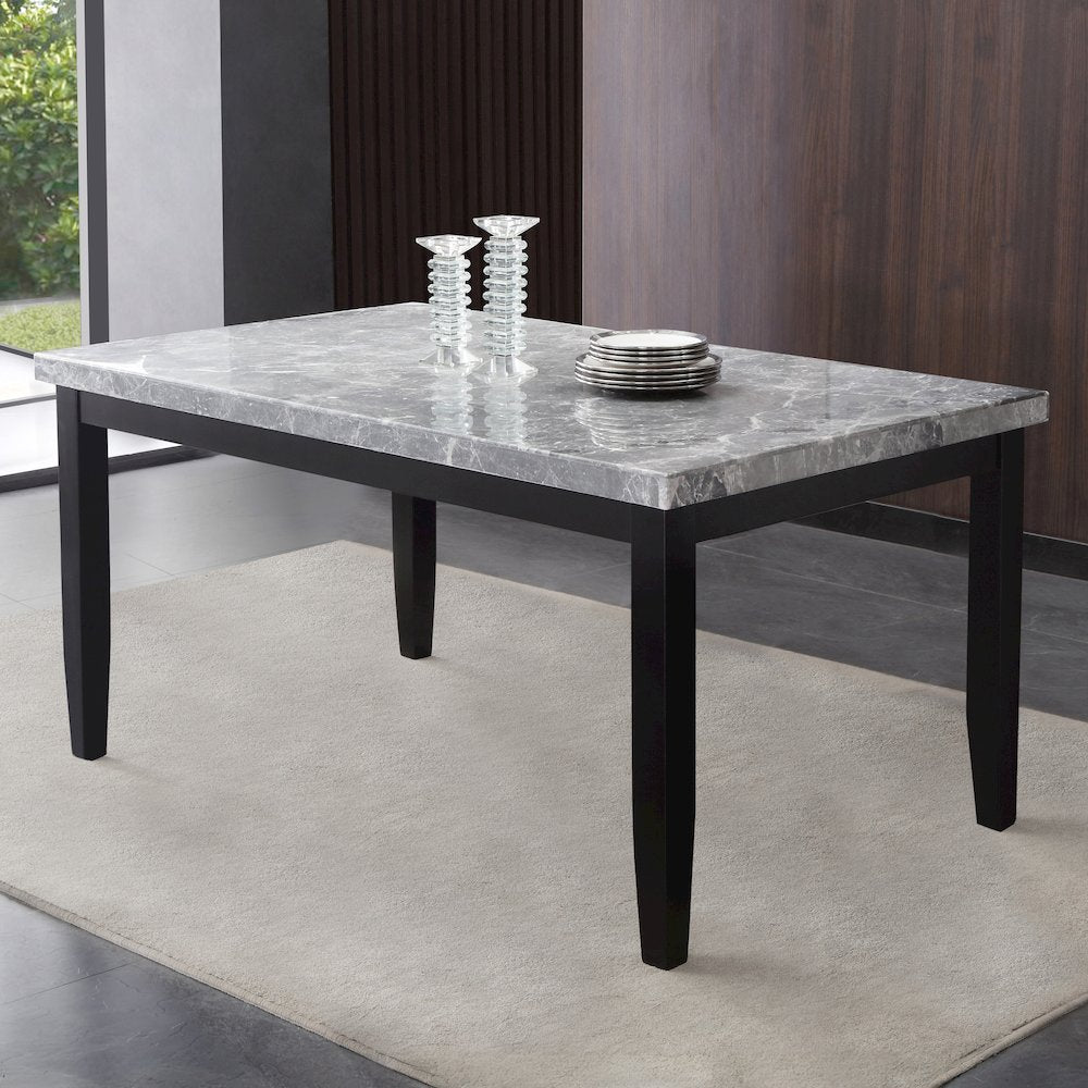Napoli 64-inch Gray Marble Dining Table