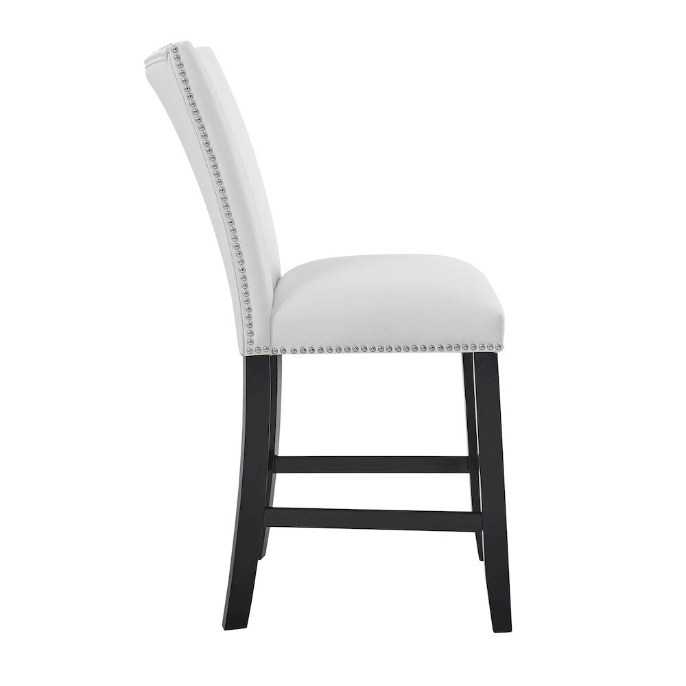 Camila White PU Counter Chair