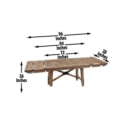 Counter Height Dining Set, Rustic Pine, Two Extension Leaves, 7 Pieces