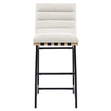 Nicco Eggshell Polyester 30" Bar Stool with Black Iron Base