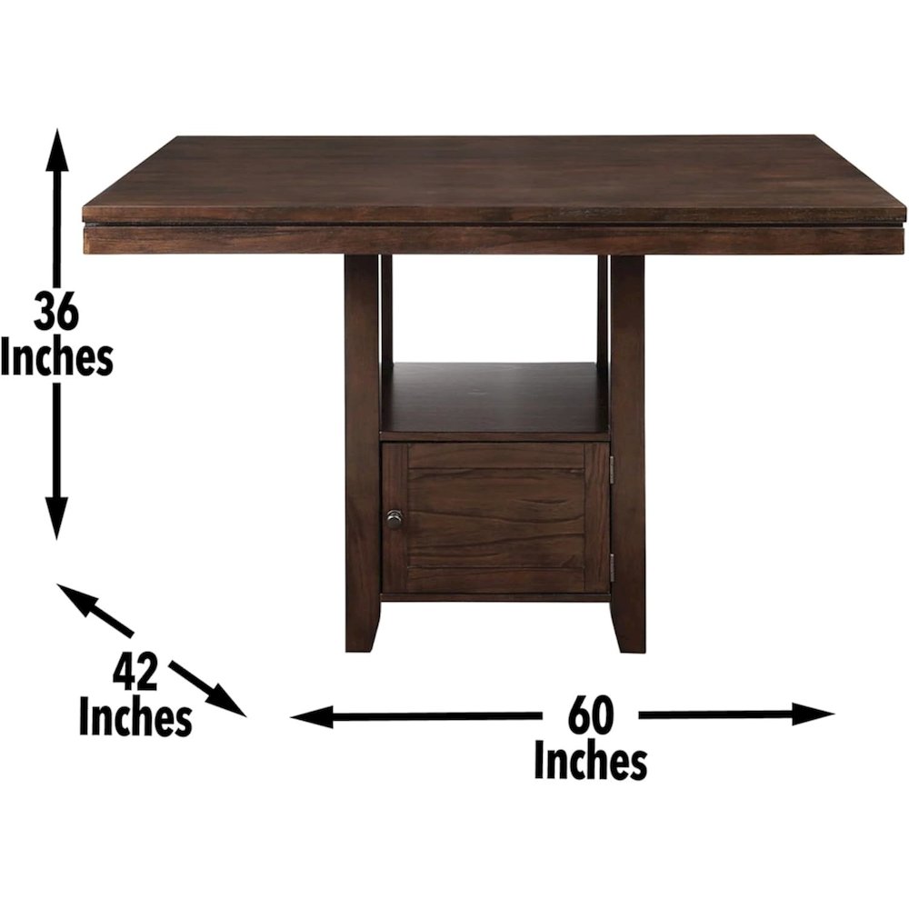 7-Piece Counter Dining Set, Storage Base, Faux Leather Seats