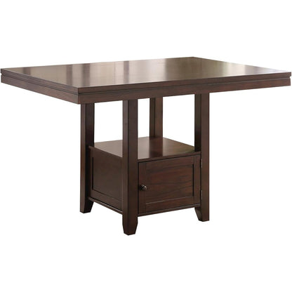 7-Piece Counter Dining Set, Storage Base, Faux Leather Seats