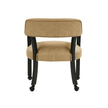 Sand Colored Captains Armchair with Rolling Casters