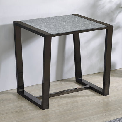 Mazie End Table with Patterned Mirror