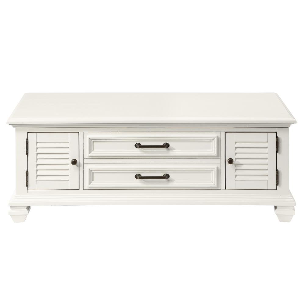 Soft White Lift-Top Coffee Table with MDF and Rubberwood for Living Rooms