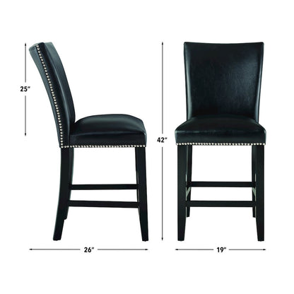 Camila Square 7PC Counter Set Black Chair