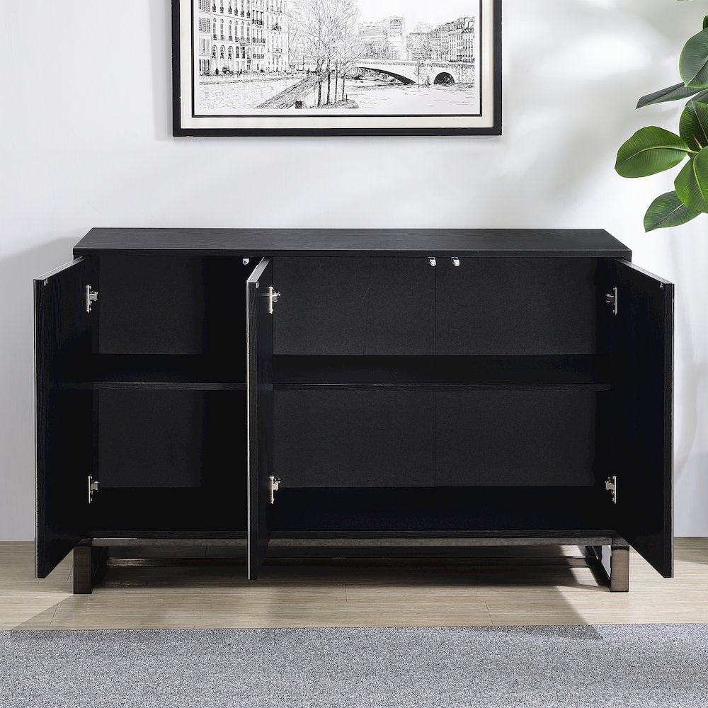 Mazie 3-Door Sideboard w/Pattern Mirror