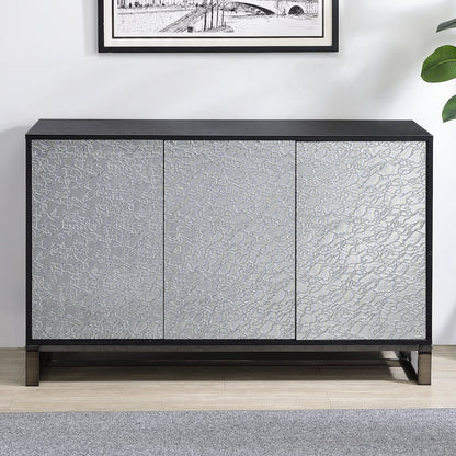 Mazie 3-Door Sideboard w/Pattern Mirror