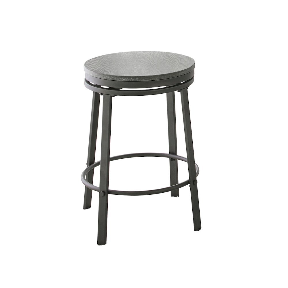Swivel Backless Stools, Asian Ash Veneers, Compact Design, Set of 2