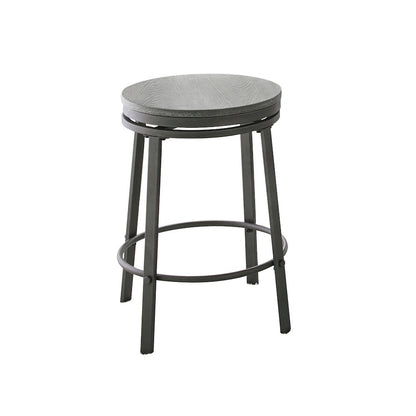 Swivel Backless Stools, Asian Ash Veneers, Compact Design, Set of 2