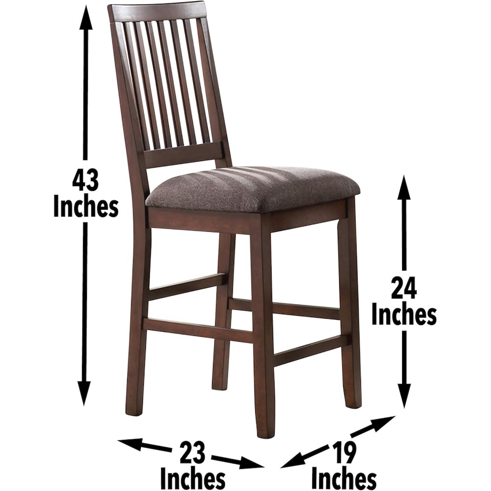 7-Piece Counter Dining Set, Storage Base, Faux Leather Seats