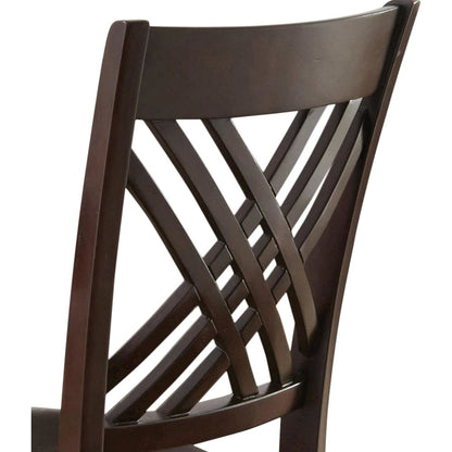 Dining Side Chairs, Designer X Back, Faux Leather Seat, Set of 2