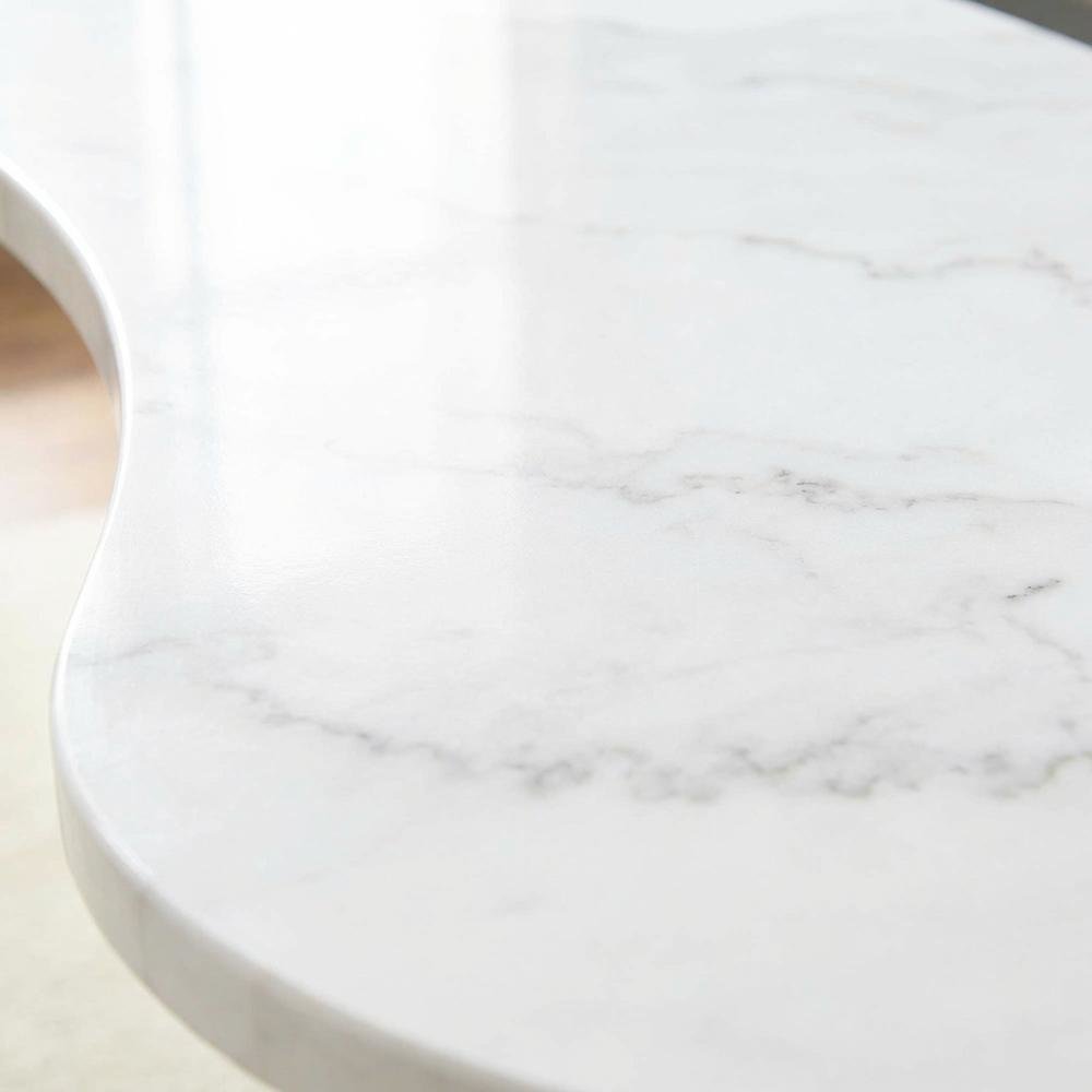 White Marble Veneer Top Desk with Sleek Modern Design for Office Workspace