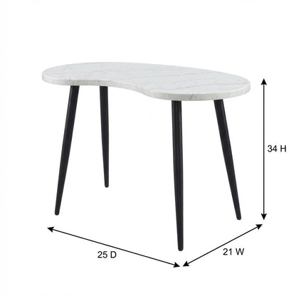 White Marble Veneer Top Desk with Sleek Modern Design for Office Workspace