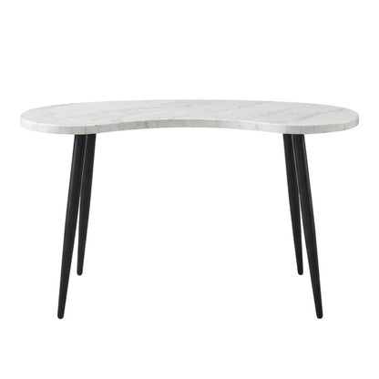 White Marble Veneer Top Desk with Sleek Modern Design for Office Workspace