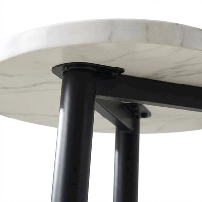 White Marble Veneer Top Desk with Sleek Modern Design for Office Workspace
