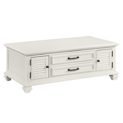 Soft White Lift-Top Coffee Table with MDF and Rubberwood for Living Rooms