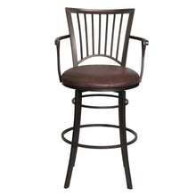 Stylish Swivel Barstool with Coach/Gunmetal Finish and Steel Frame