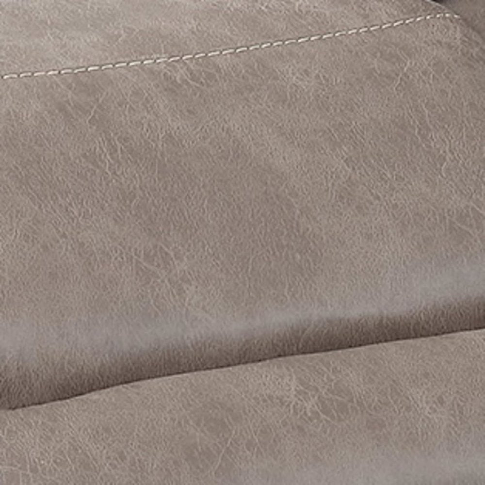 Breathable Padded Recliner, Pillowtop Arms, Sand Faux Leather