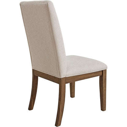 Caramel Upholstered Dining Chairs – Set of 2 Comfy Cushioned Wood Frame