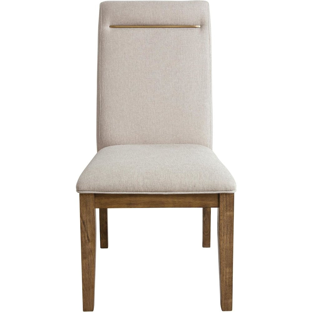 Caramel Upholstered Dining Chairs – Set of 2 Comfy Cushioned Wood Frame